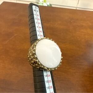 Gold and very Light Pink Statement Ring Vintage